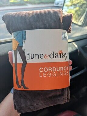 Brand New Women's Corduroy Leggings in Espresso with 2 back pockets, Size L